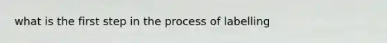 what is the first step in the process of labelling