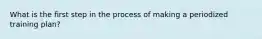 What is the first step in the process of making a periodized training plan?