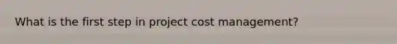 What is the first step in project cost management?