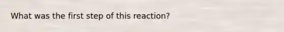 What was the first step of this reaction?