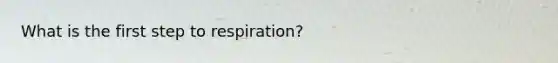 What is the first step to respiration?