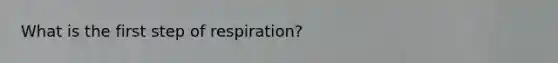 What is the first step of respiration?