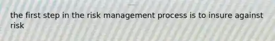 the first step in the risk management process is to insure against risk