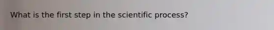 What is the first step in the scientific process?