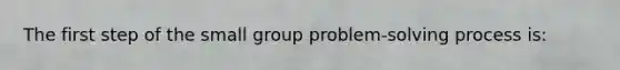 The first step of the small group problem-solving process is: