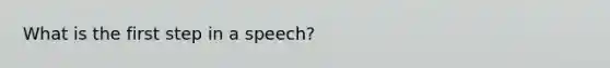 What is the first step in a speech?