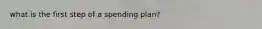 what is the first step of a spending plan?