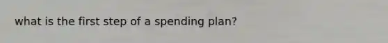 what is the first step of a spending plan?