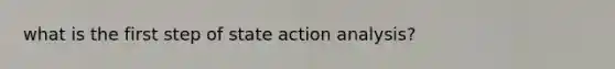 what is the first step of state action analysis?