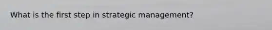 What is the first step in strategic management?