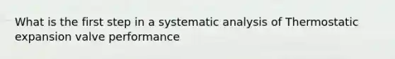 What is the first step in a systematic analysis of Thermostatic expansion valve performance