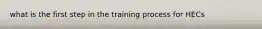 what is the first step in the training process for HECs