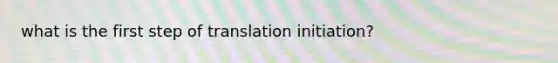 what is the first step of translation initiation?