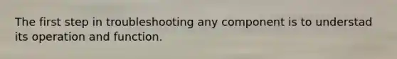 The first step in troubleshooting any component is to understad its operation and function.