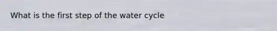 What is the first step of the water cycle