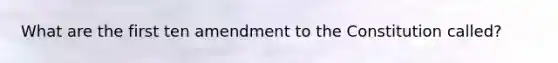 What are the first ten amendment to the Constitution called?
