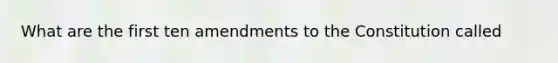 What are the first ten amendments to the Constitution called