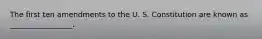 The first ten amendments to the U. S. Constitution are known as _________________.