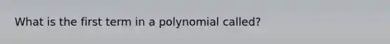 What is the first term in a polynomial called?