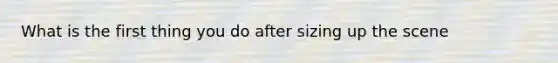 What is the first thing you do after sizing up the scene