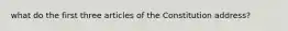 what do the first three articles of the Constitution address?