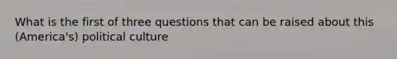 What is the first of three questions that can be raised about this (America's) political culture