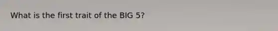 What is the first trait of the BIG 5?