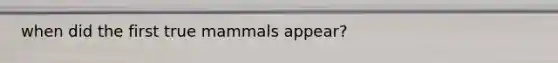 when did the first true mammals appear?