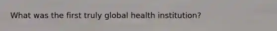 What was the first truly global health institution?