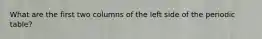 What are the first two columns of the left side of the periodic table?