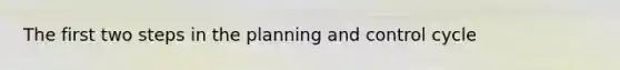 The first two steps in the planning and control cycle