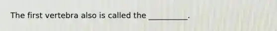 The first vertebra also is called the __________.