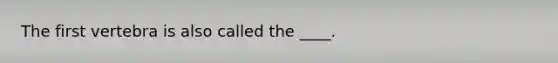 The first vertebra is also called the ____.