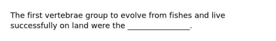 The first vertebrae group to evolve from fishes and live successfully on land were the ________________.