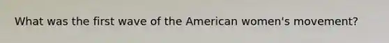 What was the first wave of the American women's movement?