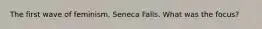 The first wave of feminism. Seneca Falls. What was the focus?