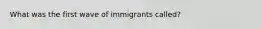 What was the first wave of immigrants called?