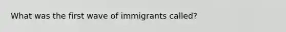 What was the first wave of immigrants called?