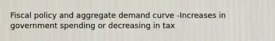 Fiscal policy and aggregate demand curve -Increases in government spending or decreasing in tax