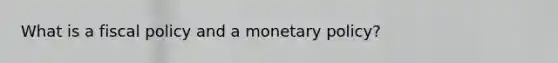 What is a fiscal policy and a monetary policy?