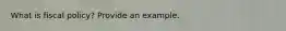 What is fiscal policy? Provide an example.