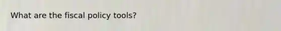 What are the fiscal policy tools?