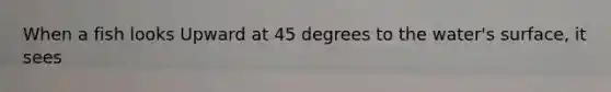 When a fish looks Upward at 45 degrees to the water's surface, it sees