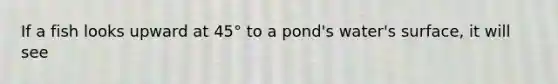 If a fish looks upward at 45° to a pond's water's surface, it will see