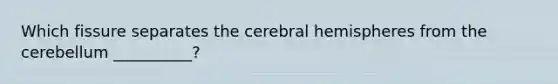 Which fissure separates the cerebral hemispheres from the cerebellum __________?