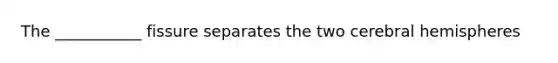 The ___________ fissure separates the two cerebral hemispheres