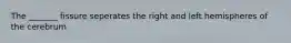 The _______ fissure seperates the right and left hemispheres of the cerebrum