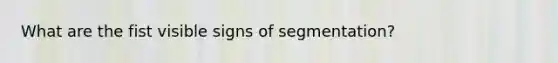 What are the fist visible signs of segmentation?