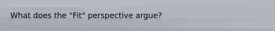 What does the "Fit" perspective argue?