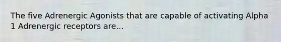 The five Adrenergic Agonists that are capable of activating Alpha 1 Adrenergic receptors are...